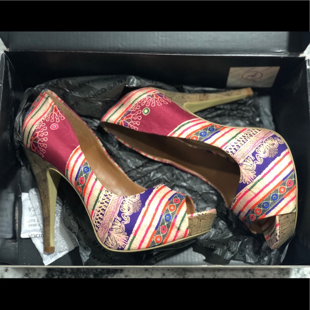 Marco saint tapestry print heel